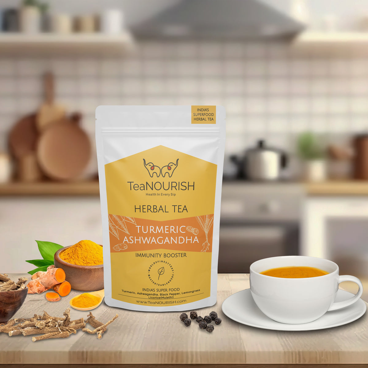 Turmeric Ashwagandha Herbal Tea Tea Nourish teanourish.in
