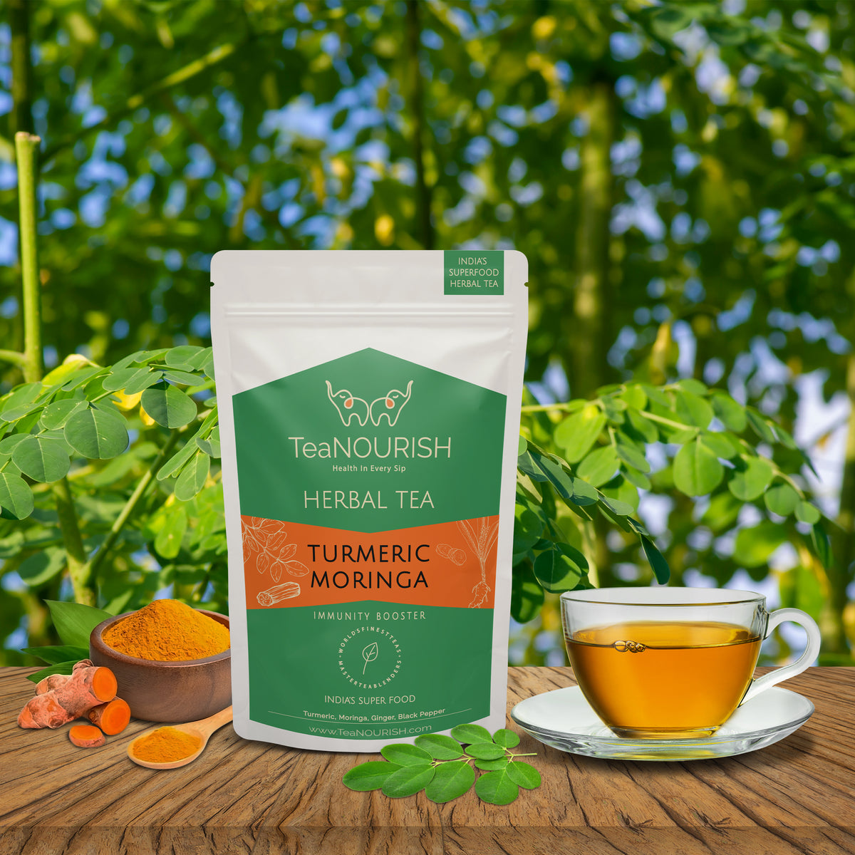 Turmeric Moringa Herbal Tea Tea Nourish teanourish.in